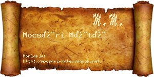 Mocsári Máté névjegykártya