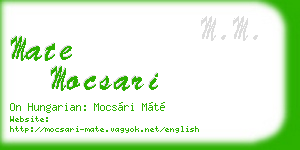 mate mocsari business card
