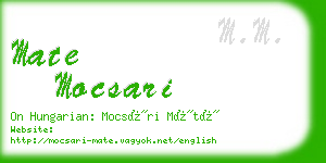 mate mocsari business card